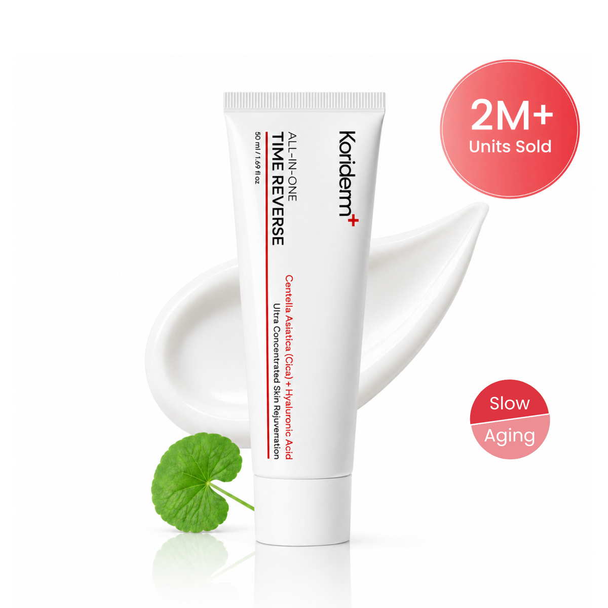 Koriderm Time Reverse Cream tube with centella leaf